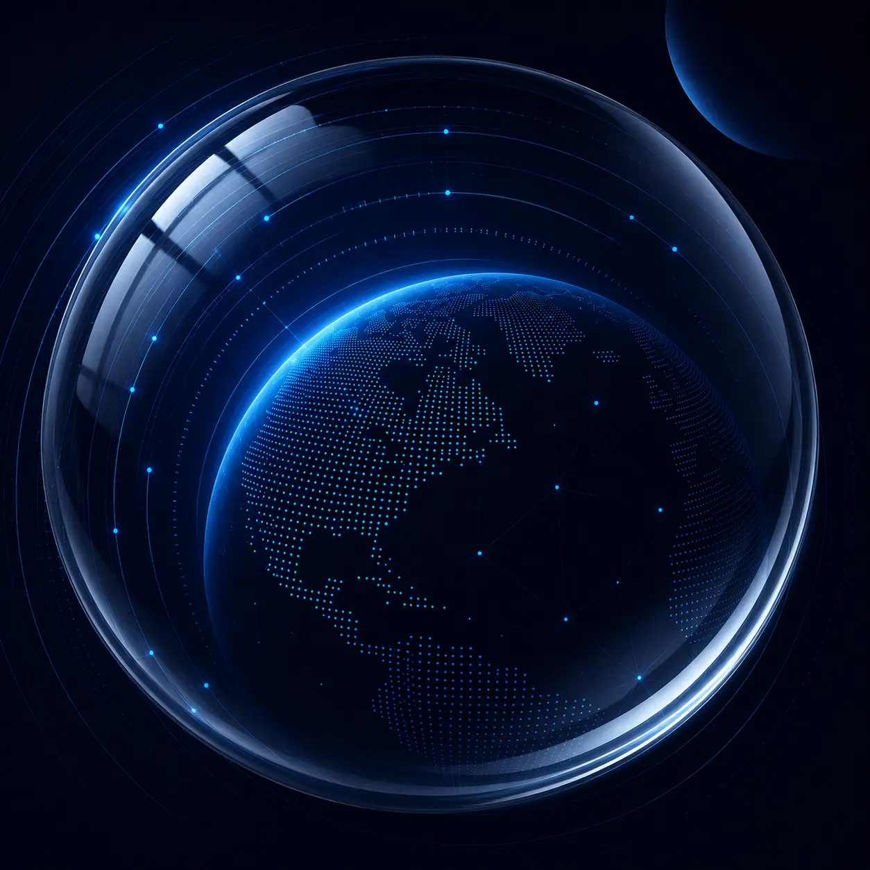 Luminous blue data connections