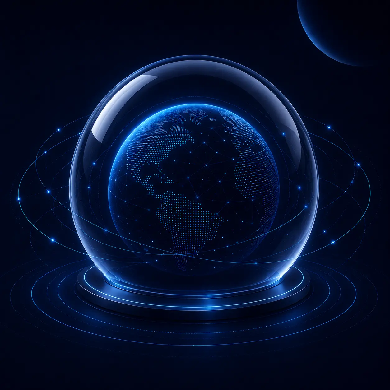 Blue connected data illustration