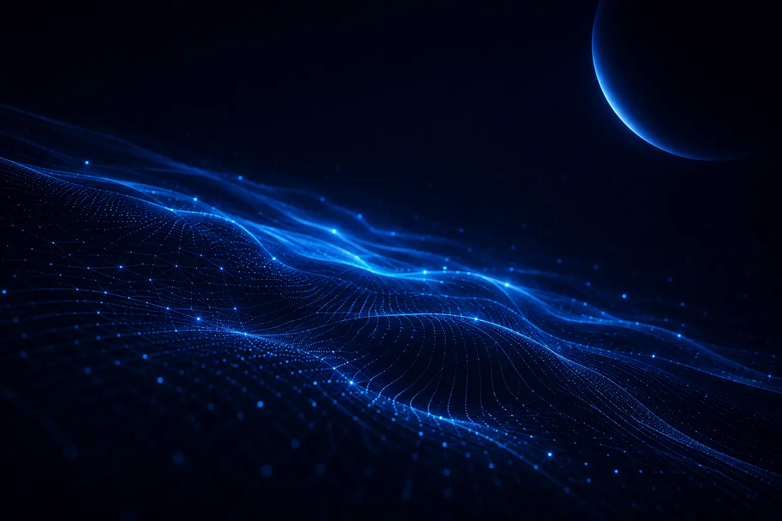 Abstract blue data landscape